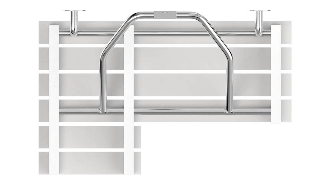 Right-Side ADA Folding Slatted Shower Seat with Teak Finish