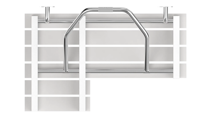 Right-Side ADA Folding Slatted Shower Seat with Teak Finish