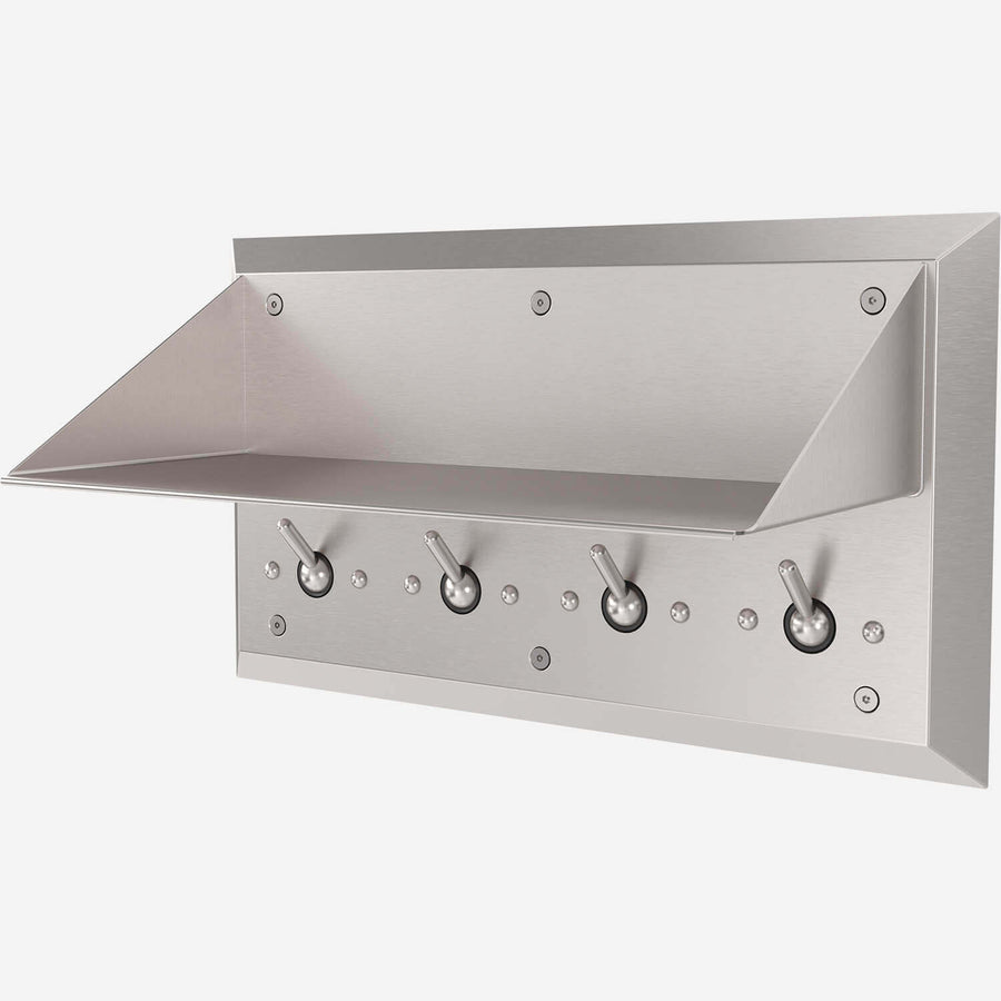 Stainless Steel Wall Mounted Shelf with Hooks
