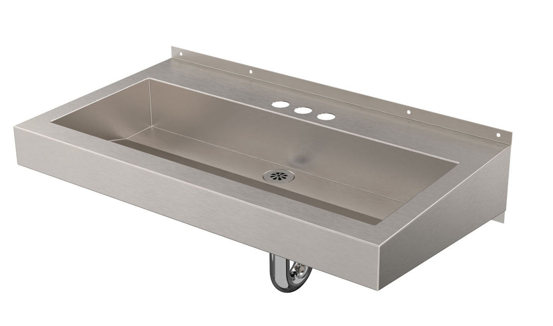Deluxe One-Station Stainless Steel Trough Sink