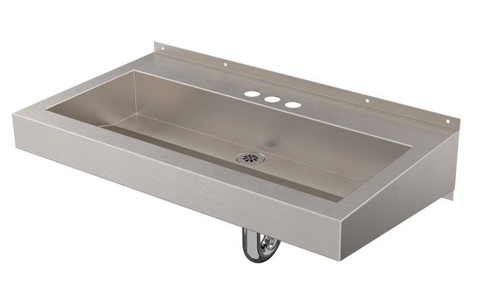Deluxe One-Station Stainless Steel Trough Sink