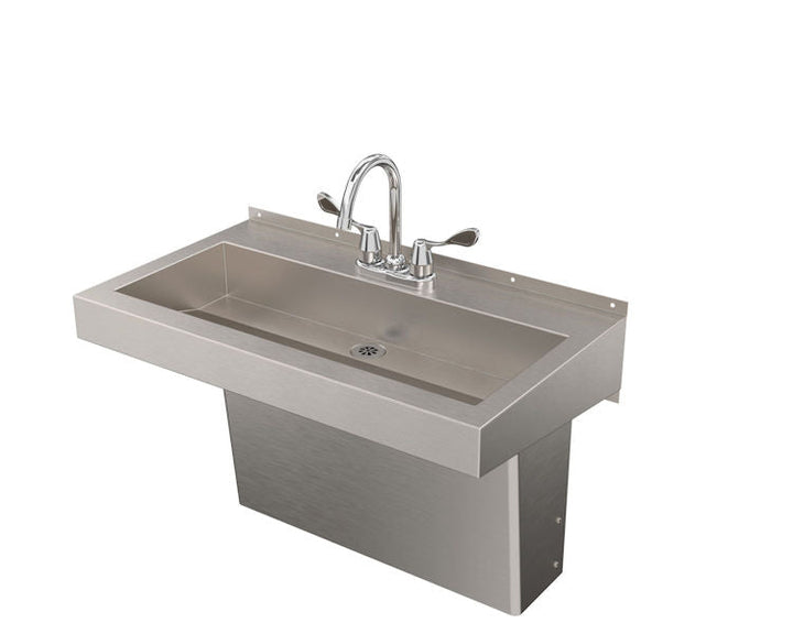 Deluxe One-Station Stainless Steel Trough Sink