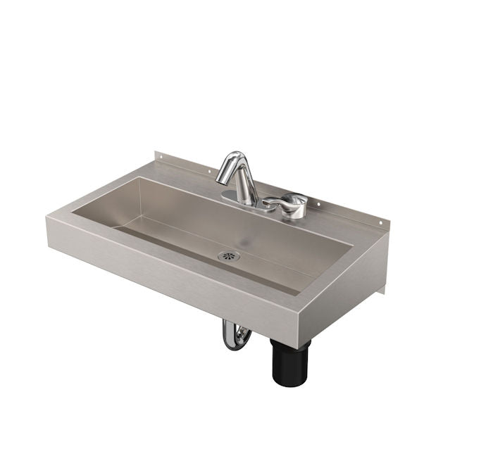 Deluxe One-Station Stainless Steel Trough Sink