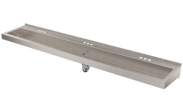 Deluxe Three-Station Stainless Steel Trough Sink