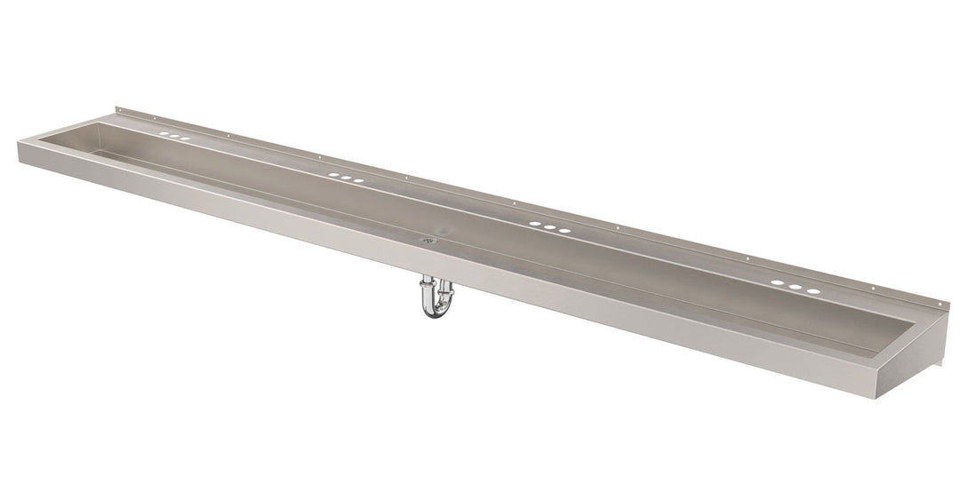 Deluxe Four-Station Stainless Steel Trough Sink