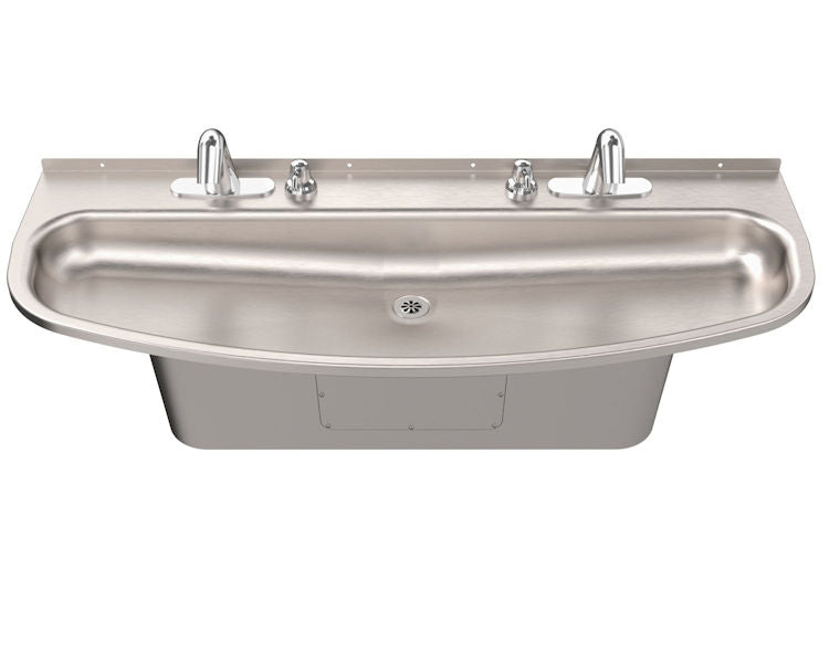 Two-Station Stainless Steel Ellipse™ Hand Wash Sink