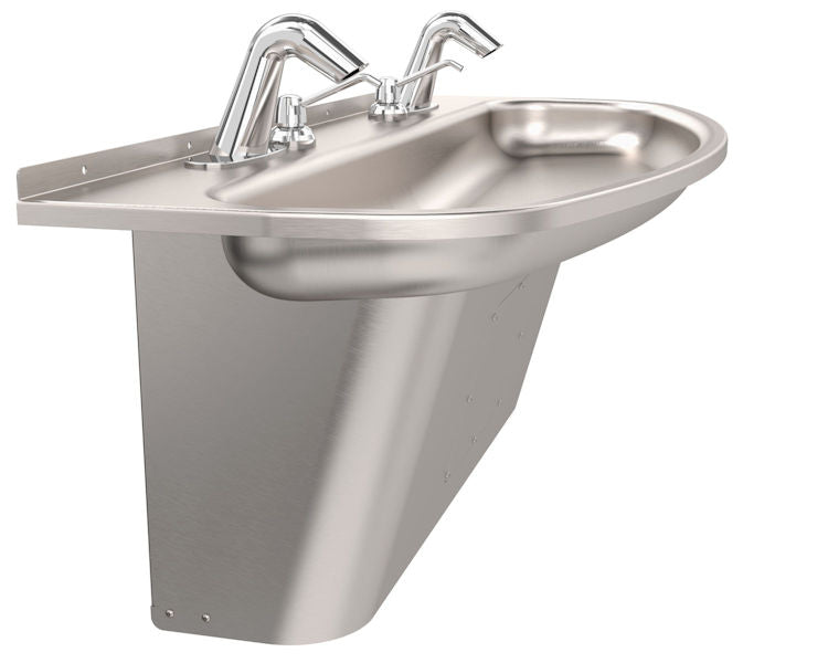 Two-Station Stainless Steel Ellipse™ Hand Wash Sink