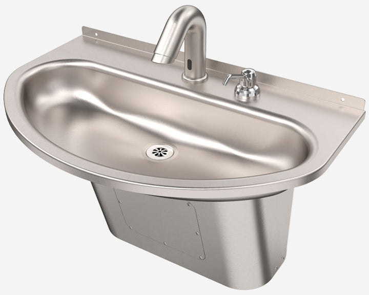 One-Station Stainless Steel Ellipse Hand Wash Sink