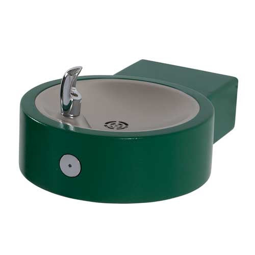 Stainless steel wall mounted outdoor drinking fountain with ADA-compliant bowl