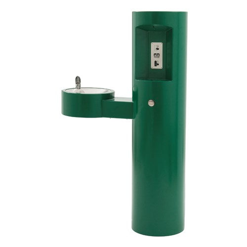 Bottle filler and drinking fountain combo unit with ADA-compliant pedestal