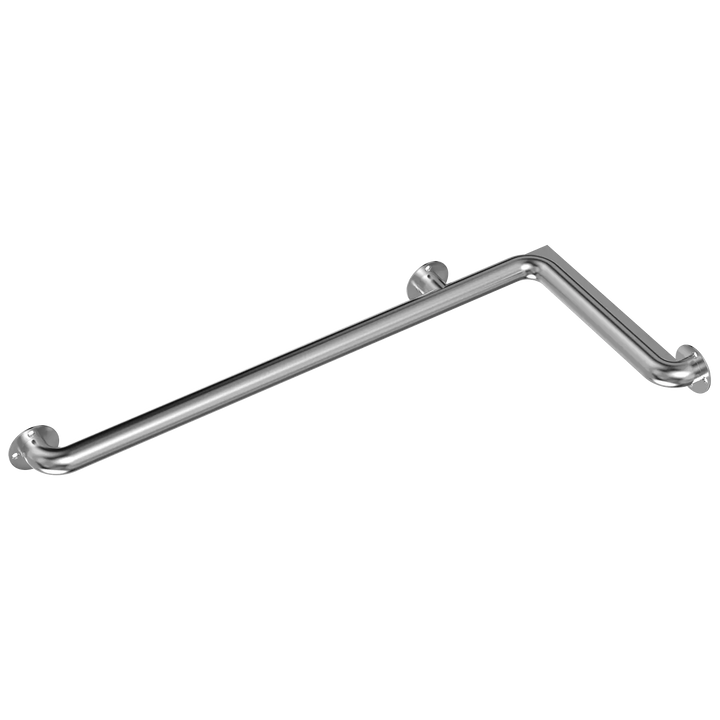 a ligature-resistant 32" x 18" wall grab bar offering enhanced safety with its robust 304 stainless steel cylindrical tube construction.