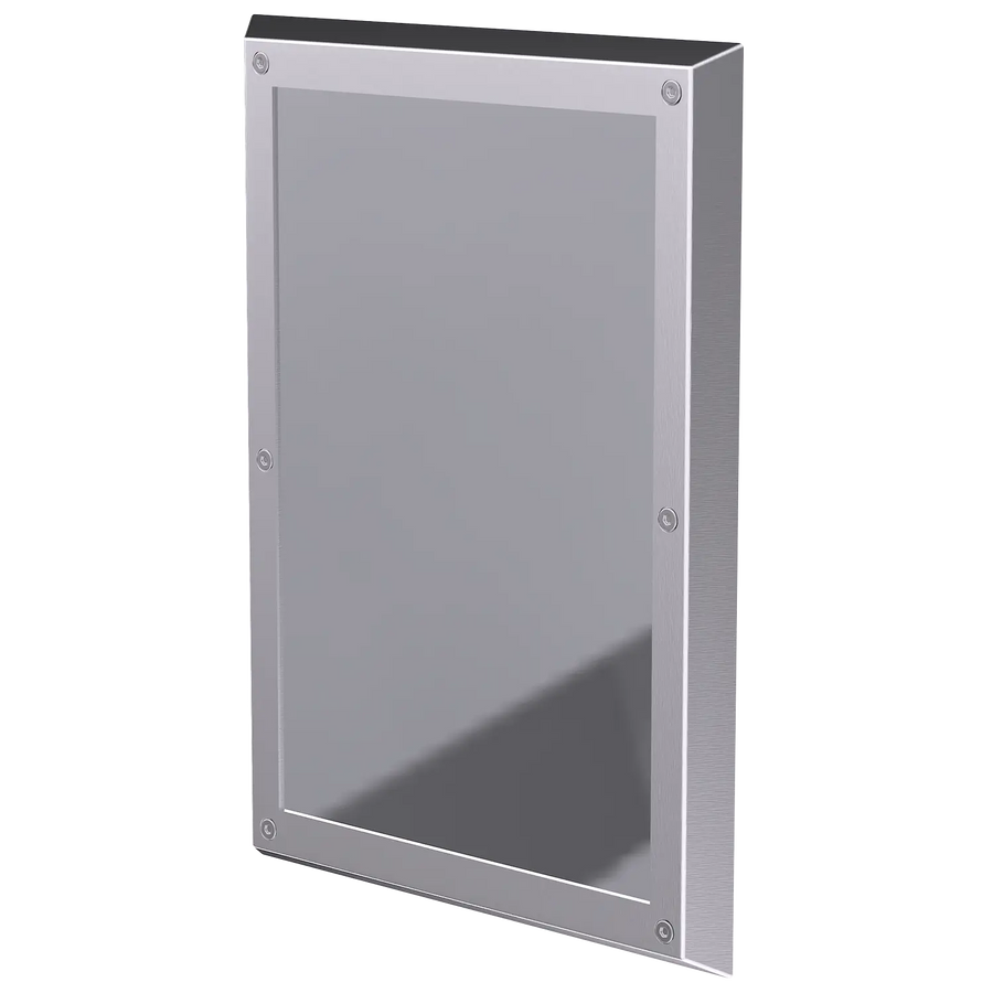 Ligature-Resistant 13" x 17" Stainless Steel Mirror is designed to enhance safety in washrooms.