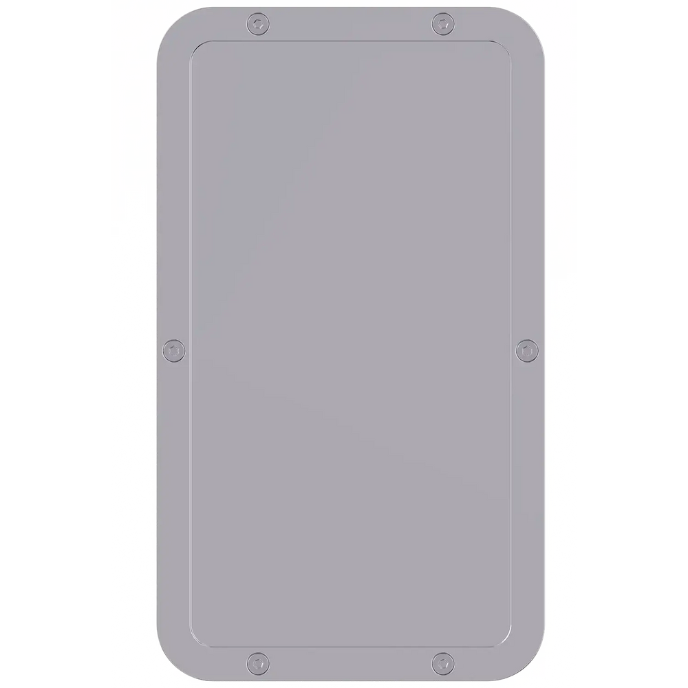 Ligature-resistant round corner stainless steel mirror measuring 11.25" x 17.25".