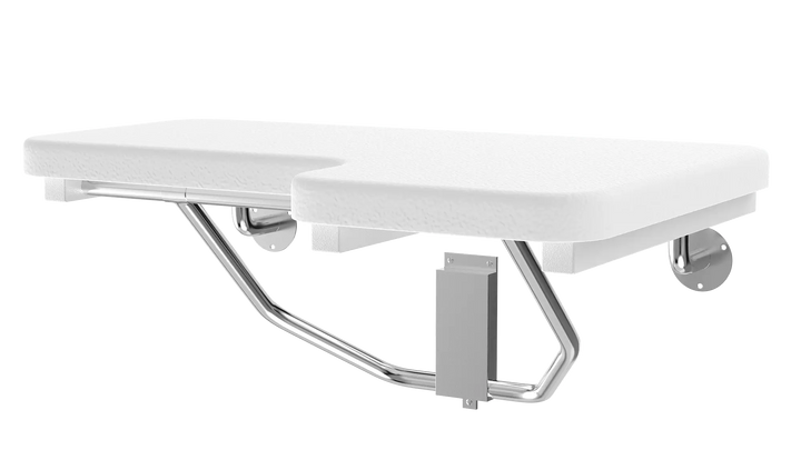Right-Side ADA Compliant Folding Shower Seat with Padded Cushion