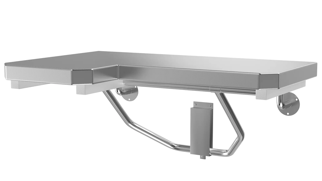 Left-Side ADA Stainless Steel Fold-Down Shower Seat