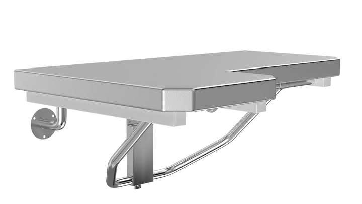 Left-Side ADA Stainless Steel Fold-Down Shower Seat