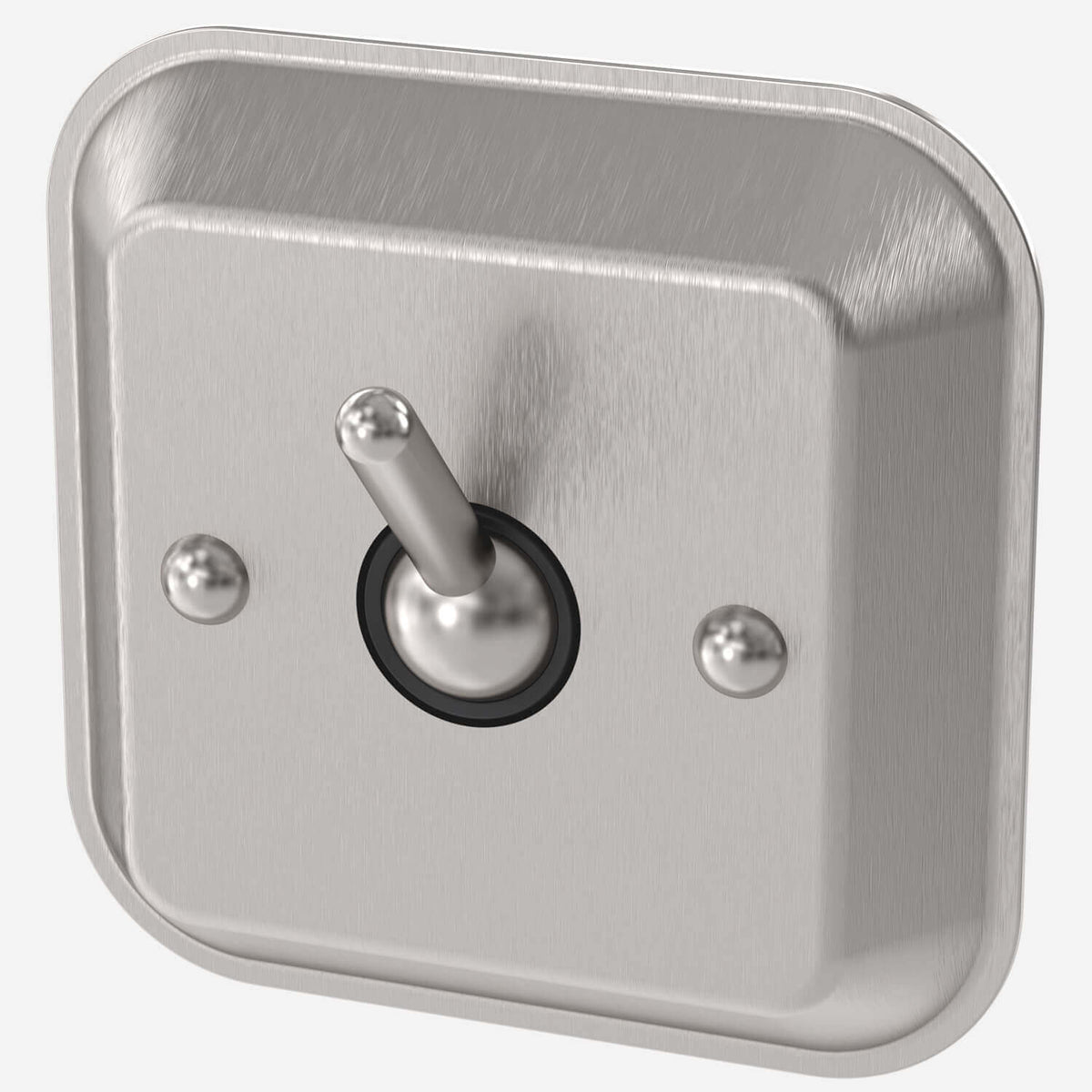 A silver stainless steel rear-mounted wall hook for clothes with a square plate and an auto-release mechanism.