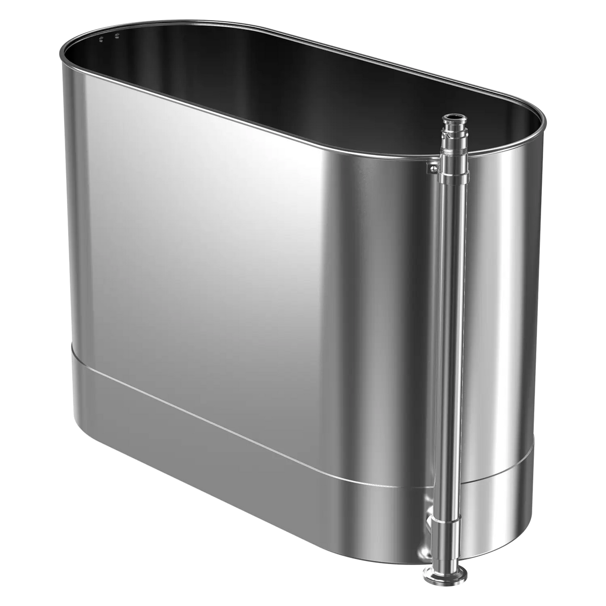 a stationary 90 gallon cold tank for ice bath recovery and athletic training.
