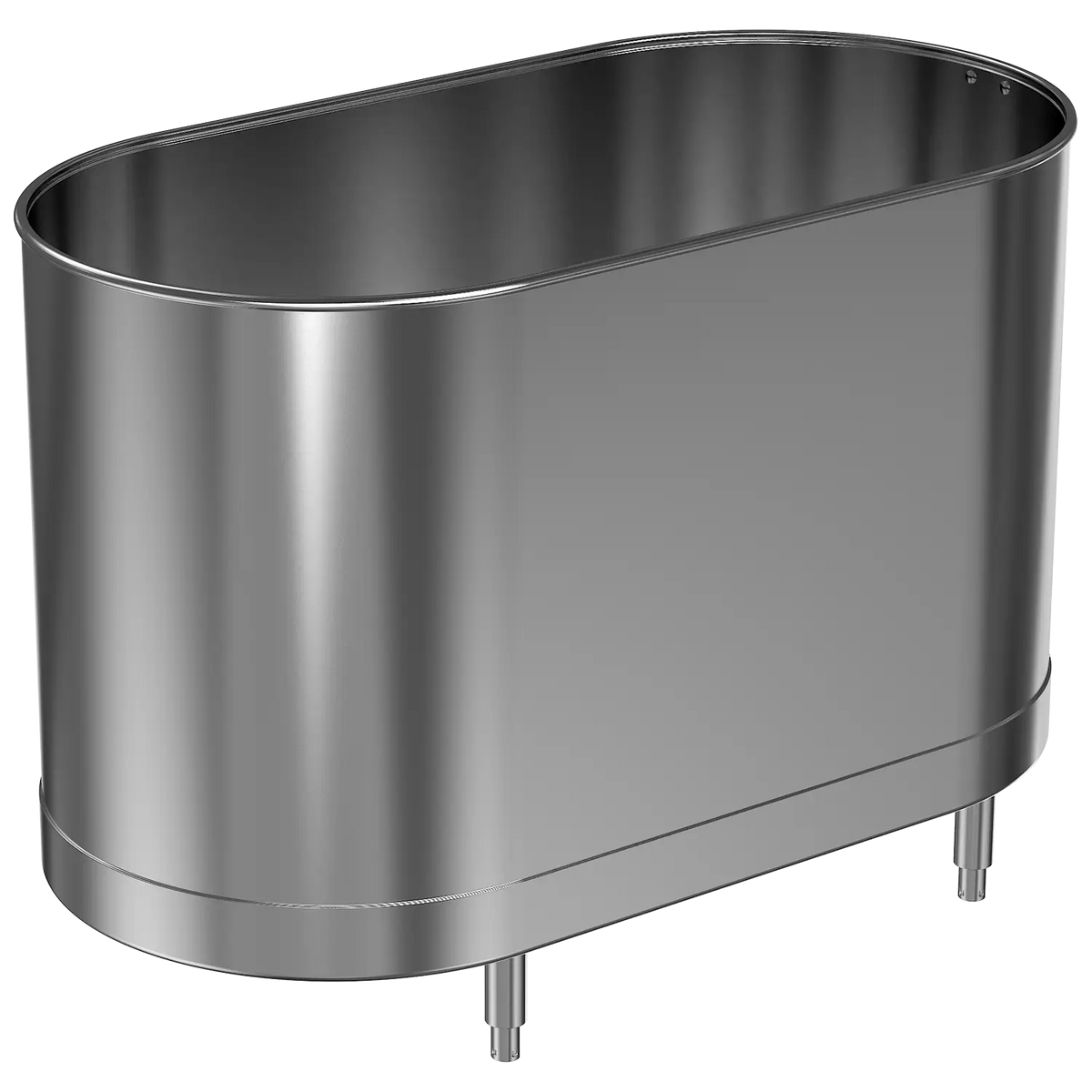 90 gallon stationary cold tank designed for extremities, hips, back and shoulder areas.