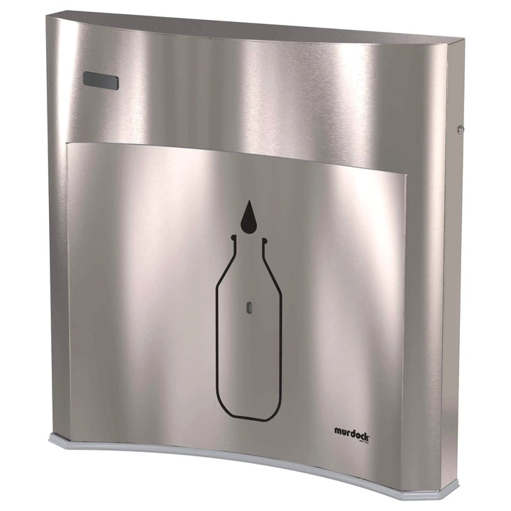Wall-Mounted, Pushbutton Drinking Fountain with All-Stainless Steel Water Bottle Filling Station - In-Unit Refrigeration (8 GPH), ADA
