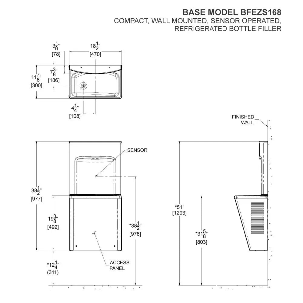 Refrigerated Compact Surface Mounted Bottle Filler