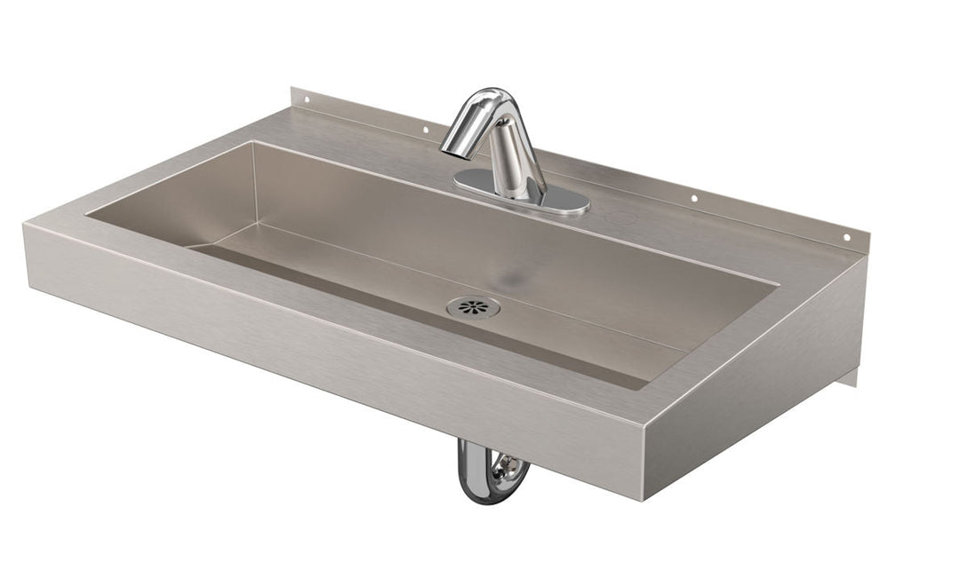Deluxe One-Station, Stainless Steel, Hand Wash Trough Sink