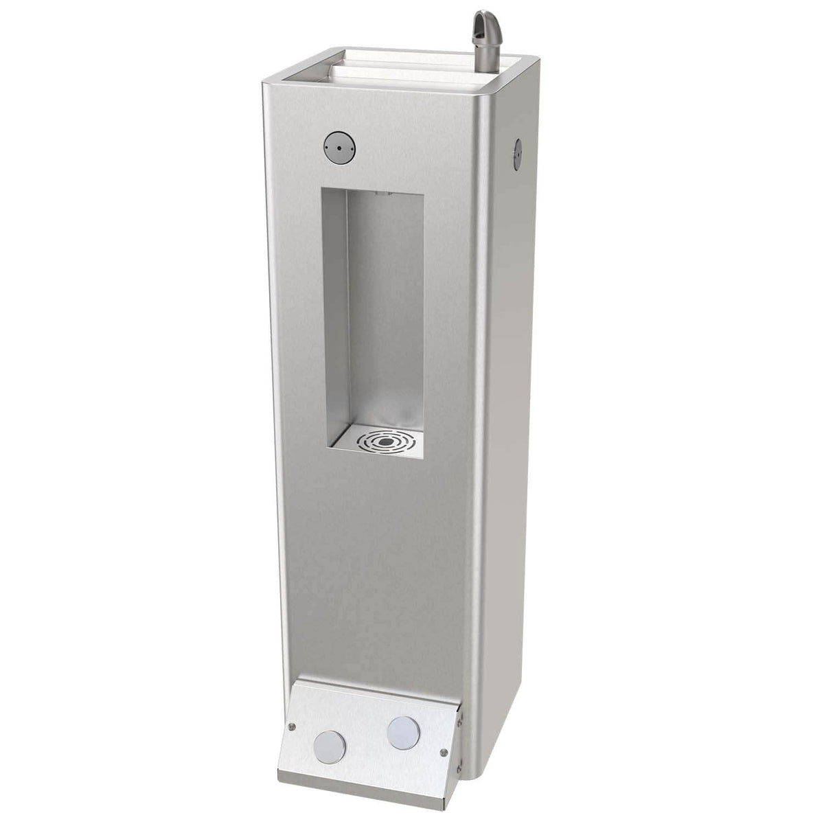 ECO-DF-BF Series Economy Outdoor Pedestal Drink Fountain with Bottle Filler with Optional Foot Button Activation