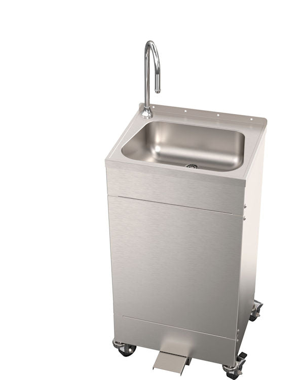 Value-Priced Stainless Steel Foot Pump Operated Portable Sink