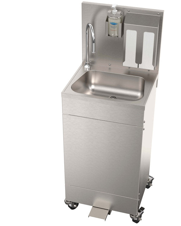Value-Priced Stainless Steel Foot Pump Operated Portable Sink