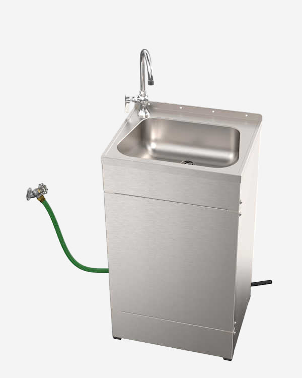 Value-Priced Stainless Steel Portable Sink with Hose Supply & Waste 