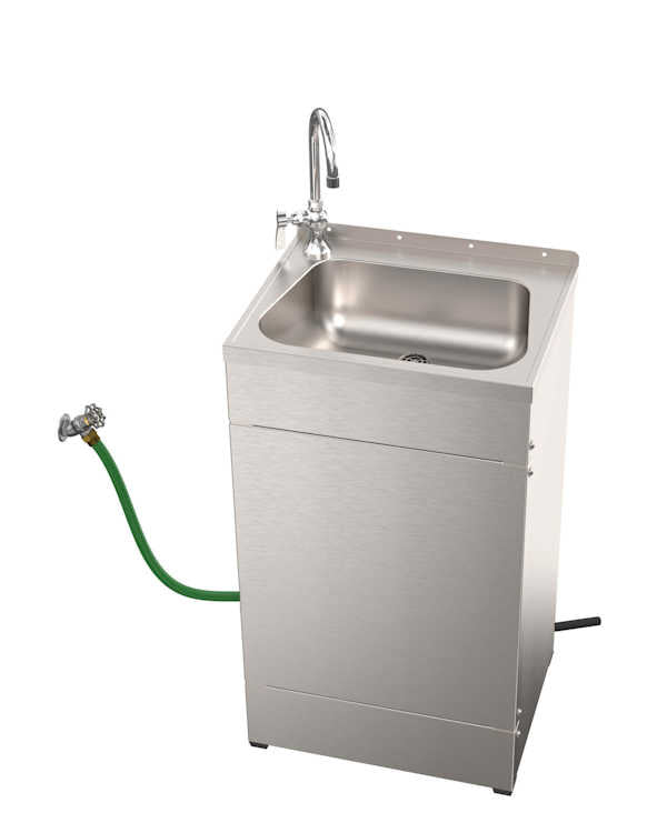 Value-Priced Stainless Steel Hose Supply & Waste Portable Sink