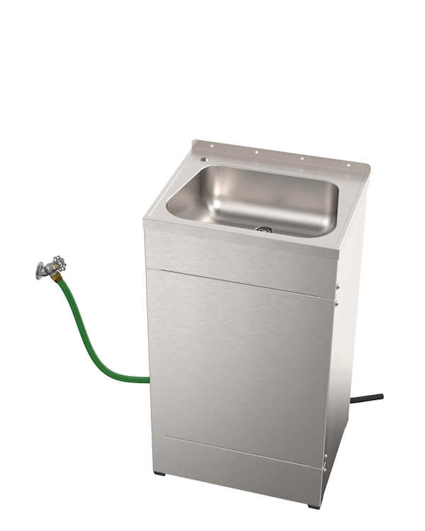 Value-Priced Stainless Steel Hose Supply & Waste Portable Sink