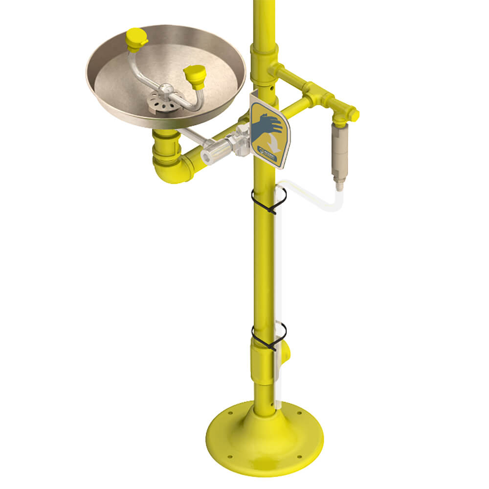 Scald Protection Valve Installation on Eye Wash Station