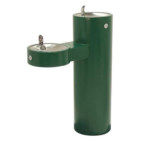Bi-Level Pedestal Mounted Round Barrier Free Drinking Fountain