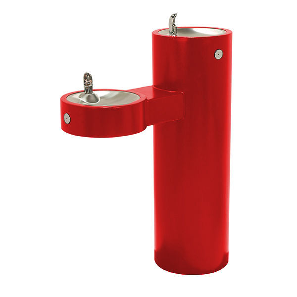 Bi-Level Pedestal Mounted Round Barrier Free Drinking Fountain