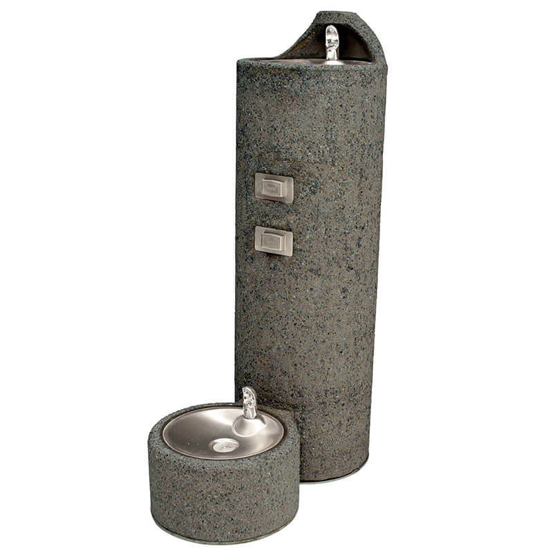 Concrete Pedestal Mount Round Drinking Fountain