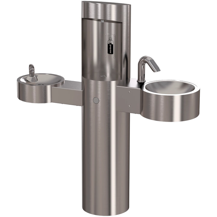 All-in-One Outdoor Bottle Filler with Water Fountain and Hand Sink