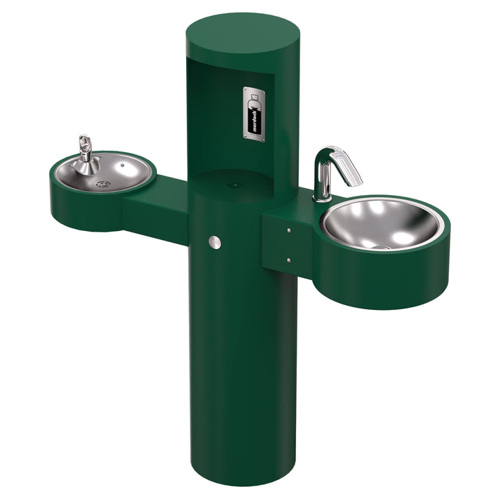 All-in-One Outdoor Bottle Filler with Water Fountain and Hand Sink