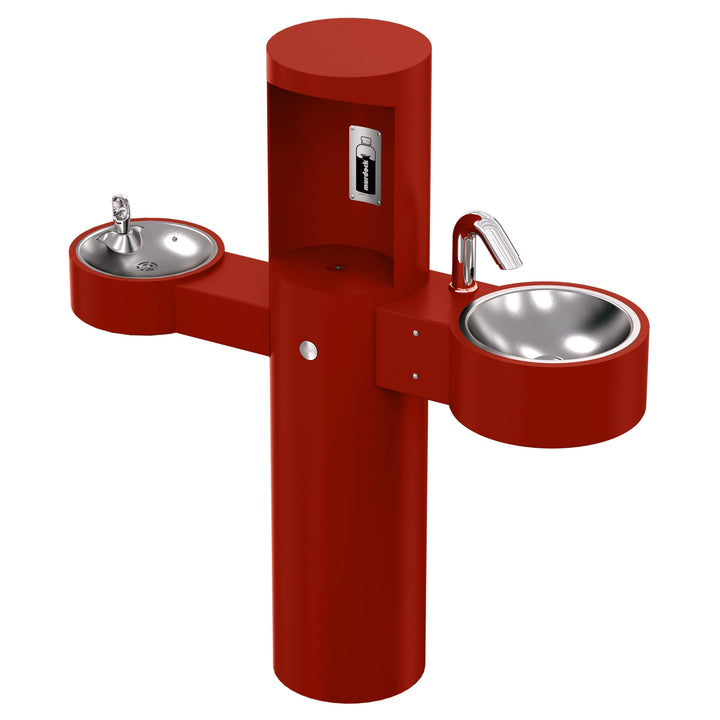 All-in-One Outdoor Bottle Filler with Water Fountain and Hand Sink