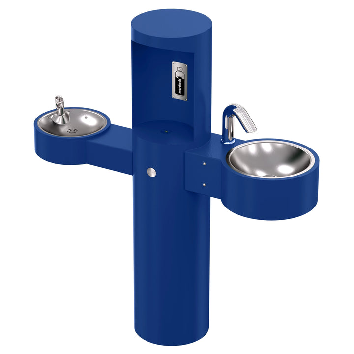 All-in-One Outdoor Bottle Filler with Water Fountain and Hand Sink