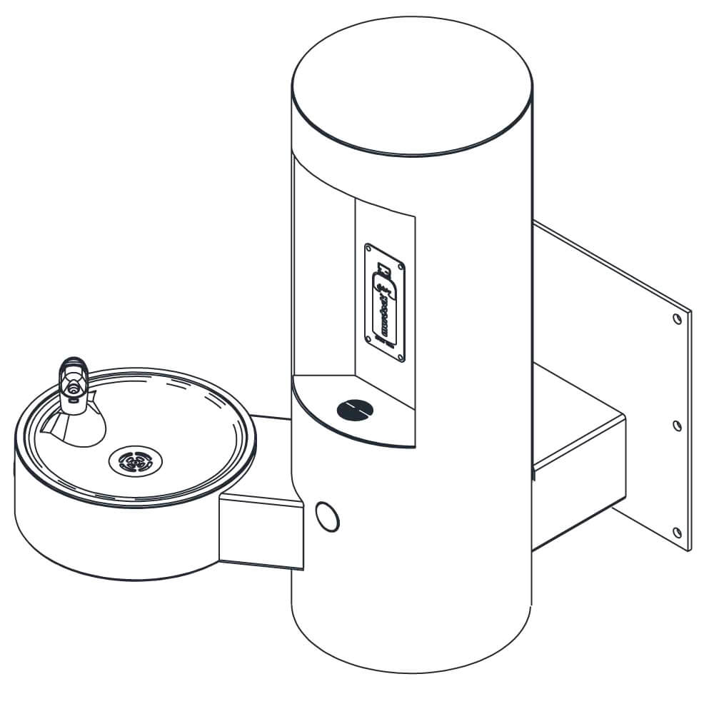 GYE14 Wall Mounted Bottle Filler with Drinking Fountain