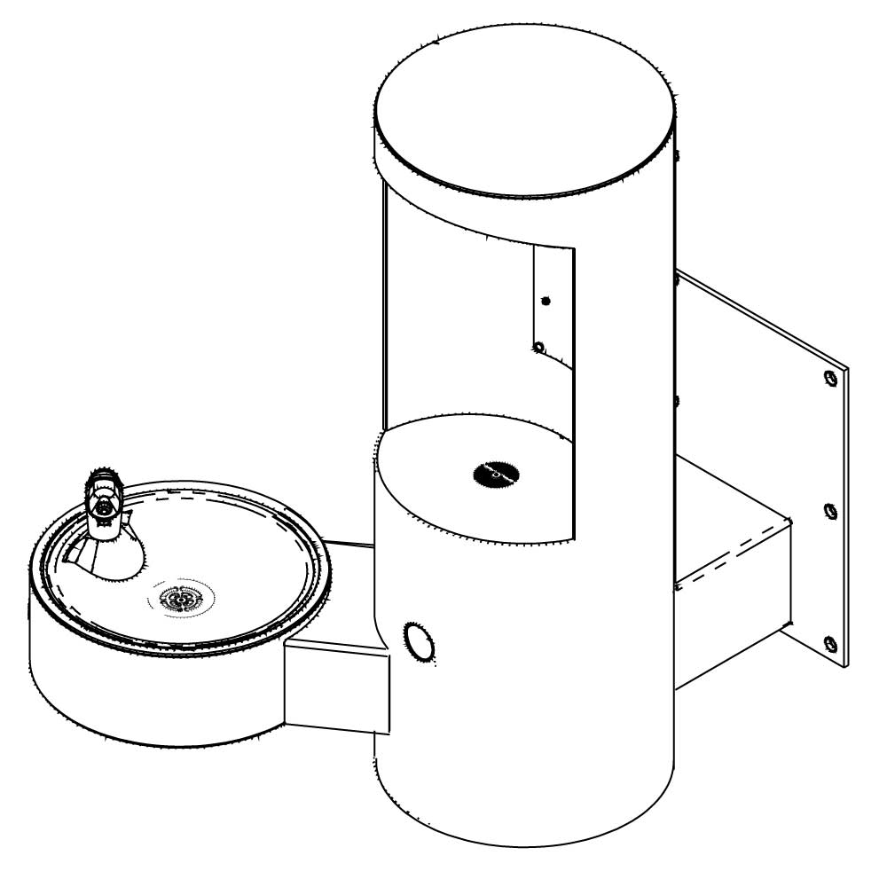 Wall Mounted Bottle Filler with Drinking Fountain