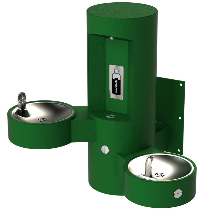 GYE24 Wall Mounted Bottle Filler with Two Drinking Fountains