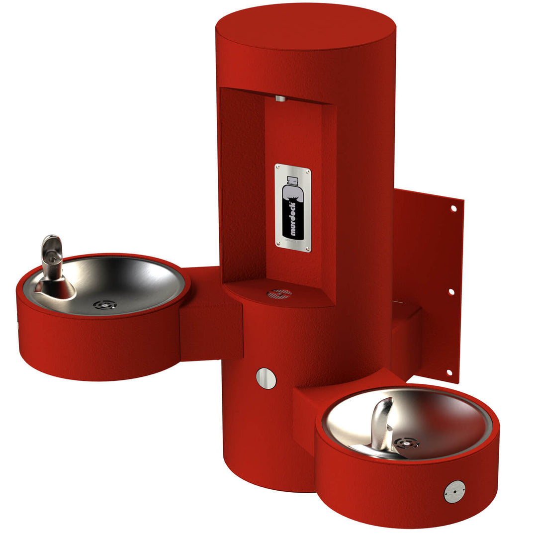 GYE24 Wall Mounted Bottle Filler with Two Drinking Fountains