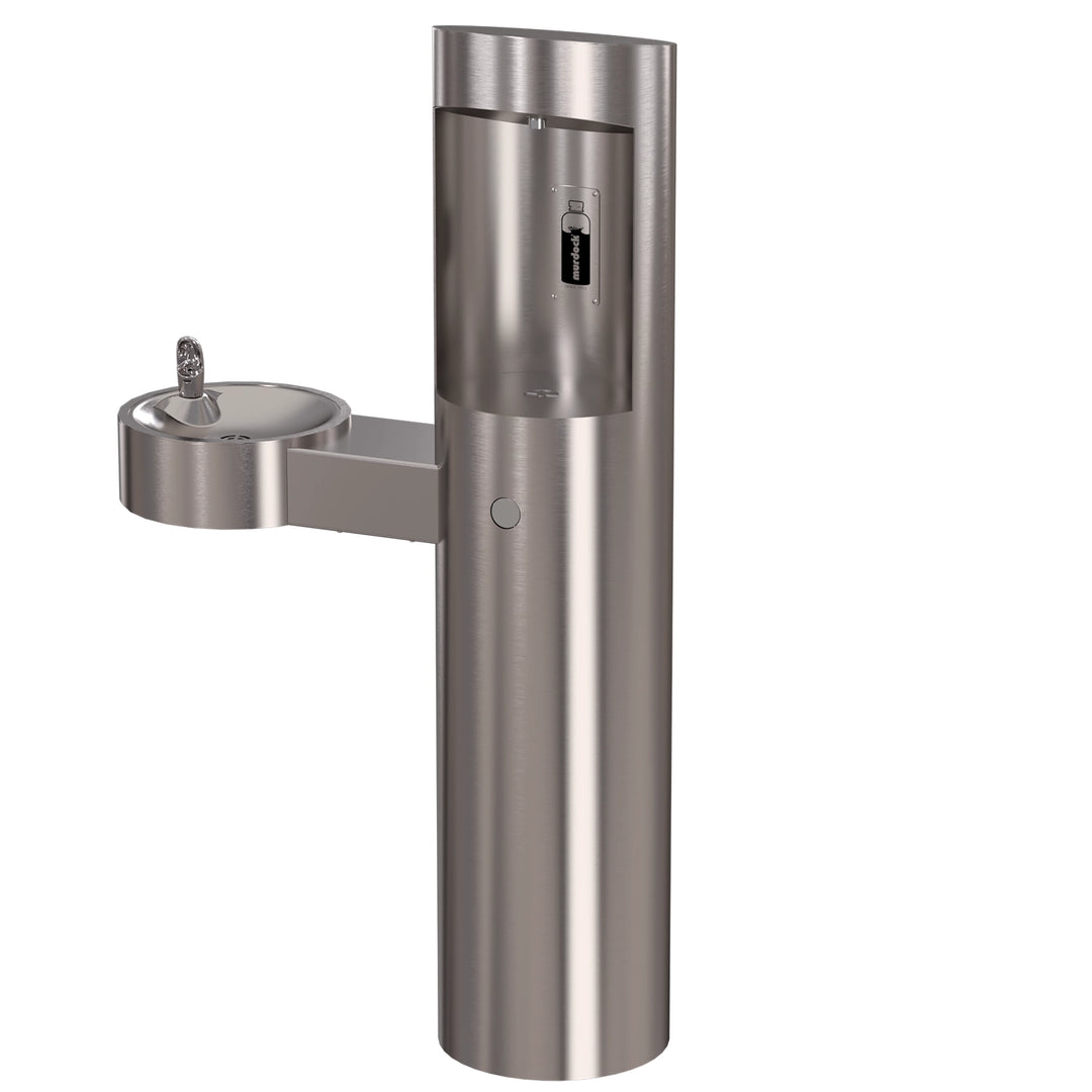 Pedestal Mounted Bottle Filler with Drinking Fountain