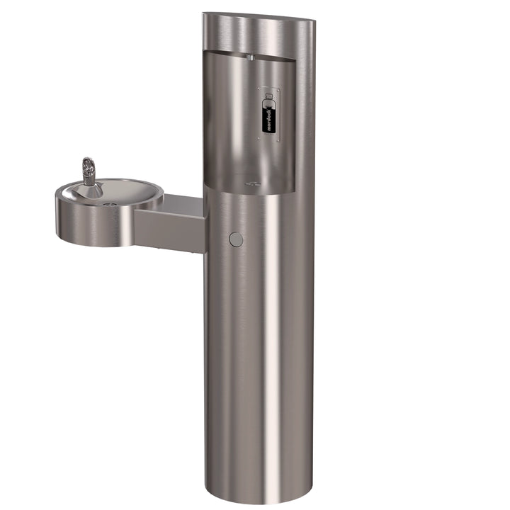 Pedestal Mounted Bottle Filler with Drinking Fountain