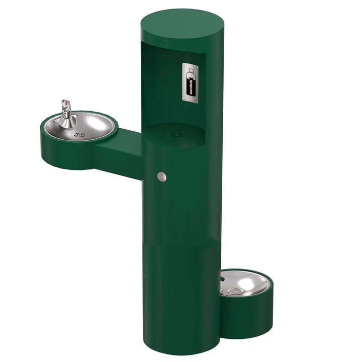 Pedestal Mounted Bottle Filler with Drinking Fountain