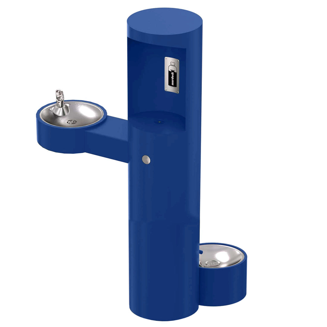 Pedestal Mounted Bottle Filler with Drinking Fountain