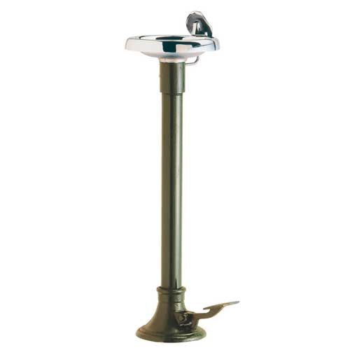 Round bowl retro-style drinking fountain with foot pedal activation