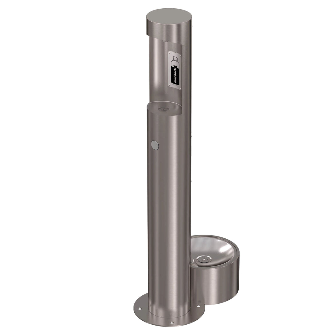Pedestal Mounted Bottle Filler with Sensor & Pushbutton